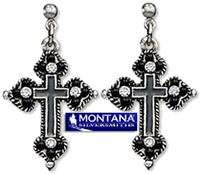 Scramblers carries Montana Silversmiths fashion accessories, such as these silvercross ear rings